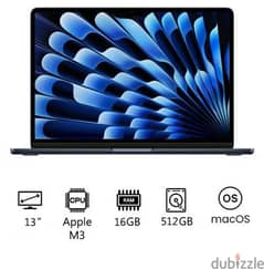 ( MacBook Air m3 2024 )  رمات 16  ذاكره 512 0