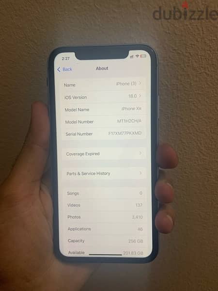 IPhone XR خطين 256 فاضي بطاريه 80 4