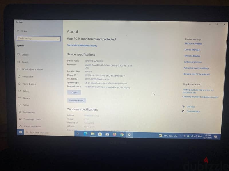 Laptop Toshiba Satellite C 660 زيروو 11