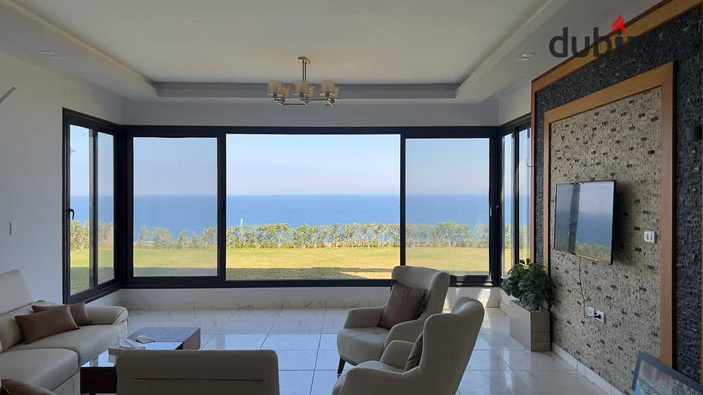 villa 365m first row to the sea, for sale, ready to move, fully finished, in Ain Sokhna, Sokhna Hills 3