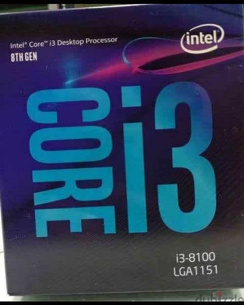 معالج Intel core i3 8100 مدمج بيه كارت شاشة داخلي المعالج استخدام بسيط 4