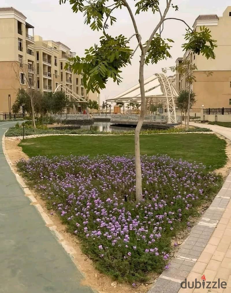 For sale, the last two-bedroom apartment, 110 m, in a landscaped garden in Sarai on the Suez Road, with a minimum down payment of 637K 9