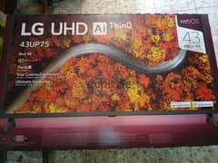 شاشه LG 43 سمارت 4K انتاج 2022 ريسيفر داخلى كسر زيرو بالكرتونه