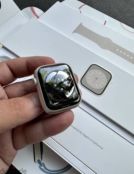 Apple Watch Series 8 (45mm) Starlight Excellent condition + Full BOX 8