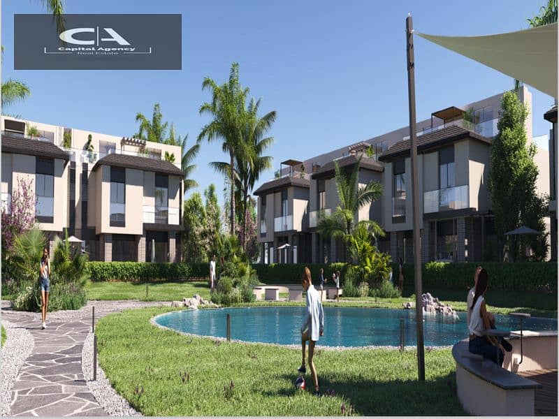 Apartment for sale in the heart of the Fifth Settlement in Telal East  5% down payment only Distinctive view directly on the lagoon * Telal East * 2