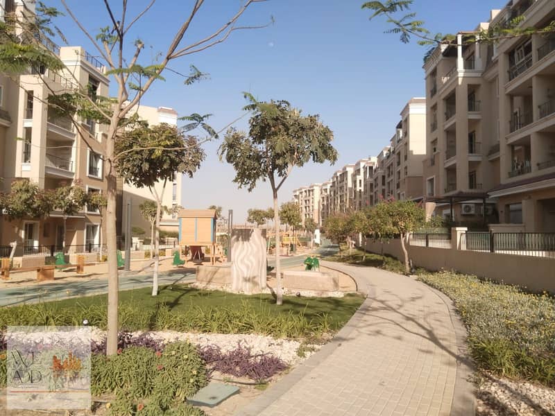 Book a 132m2 3-bedroom apartment in Sarai Compound on Suez Road, a very distinctive division with a large terrace, with a down payment starting from 5 21