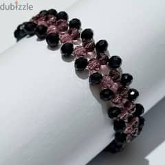 Handmade Boho-style Beaded Bracelet - Blackberry