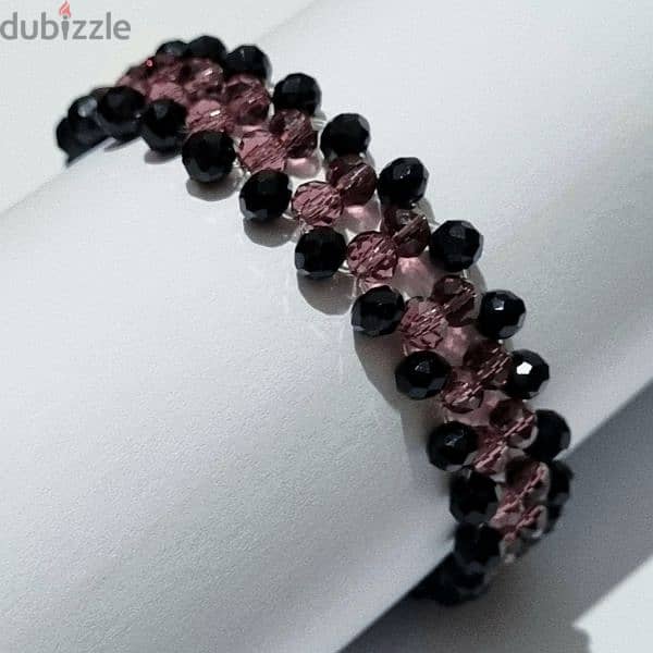 Handmade Boho-style Beaded Bracelet - Blackberry 0