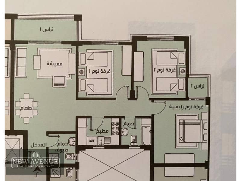 شقة للبيع مطلة على شارع تجاري زاوية طابق متكرر، مطلة على حديقة خضراء، مساحة البناء 115 متر، 3 غرف نوم 7