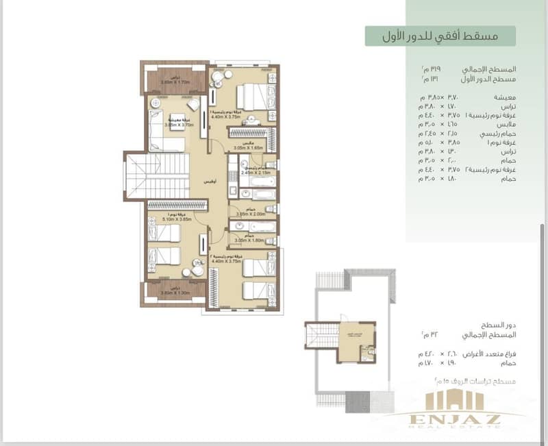 villa for sale in Maadi View, Shorouk City, town house, immediate handover, central park view, AREA ( 222 sq ) 3