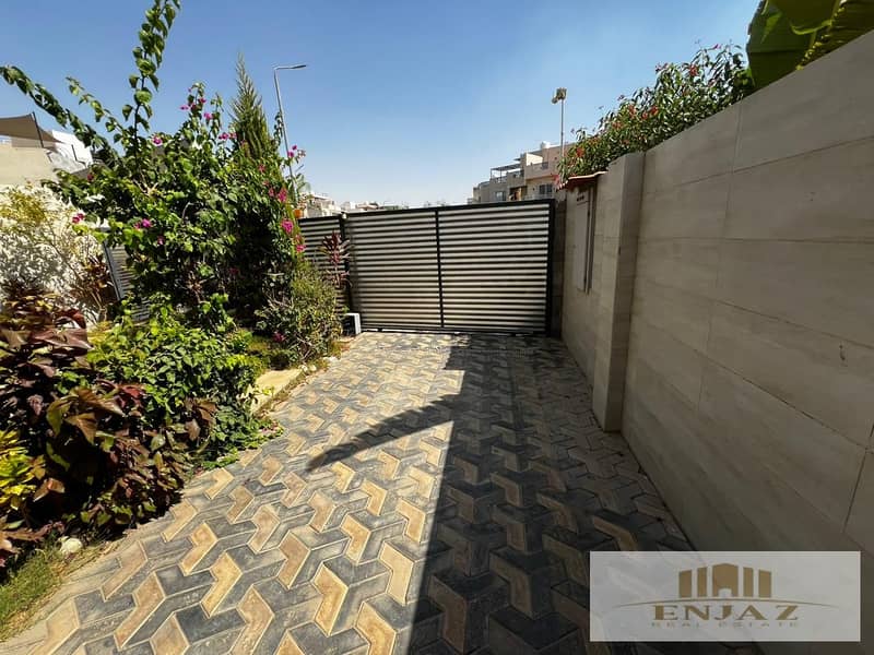 villa for sale in madinat Elshorok, compound Wady Elrabiee, twin house, with pool, payment facilities, AREA ( 500 sq ) 25