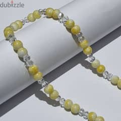 Handmade Beaded Choker Necklace - Yellow 0