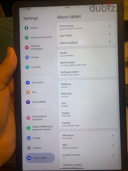 lenovo tab m10 plus 3rd gen 5