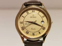 CLASSIC LUXURY NICE SWISS GOLD PLATED MEN'S QUARTZ WATCH "GROVANA" 0