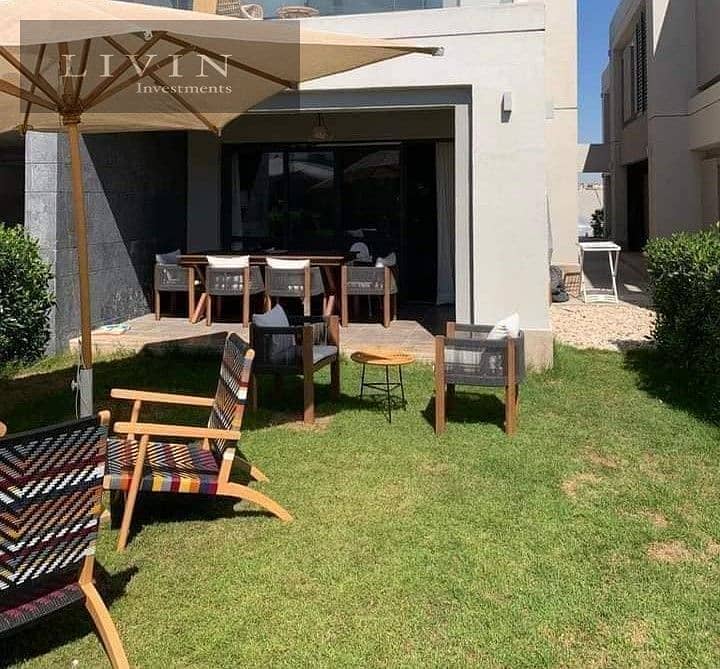 Chalet for sale 150m with garden in La Vista Ras El Hekma, ready to move and fully finished, direct sea view, with downpayment and installments 0