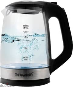 MediaTech Mt-K101 Glass Kettle, 2 Liters 0