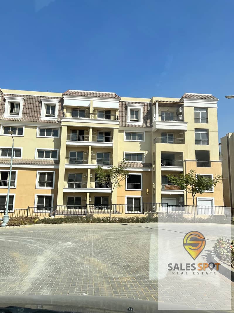 With a 5% down payment, an apartment with a private garden for sale in Sarai Compound \\ next to Madinaty and in front of Shorouk City 8