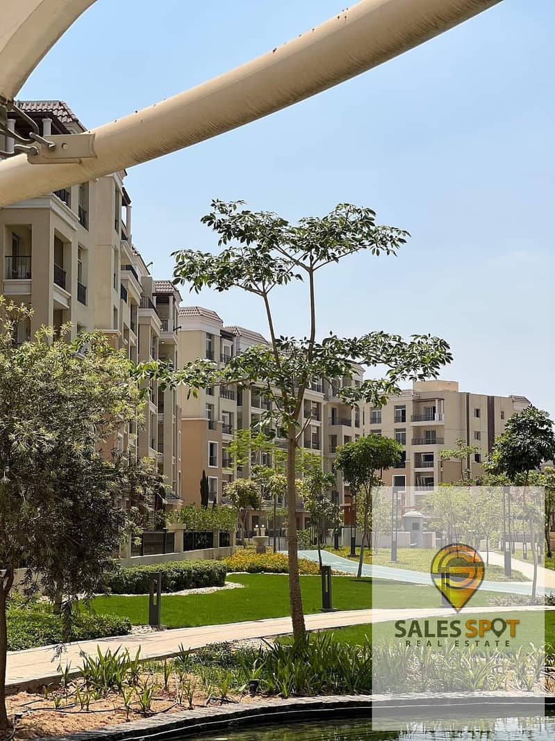  With a 42% discount, a 144 sqm apartment with a private garden for sale in Sarai Compound \\ next to Madinaty and in front of Shorouk City 2