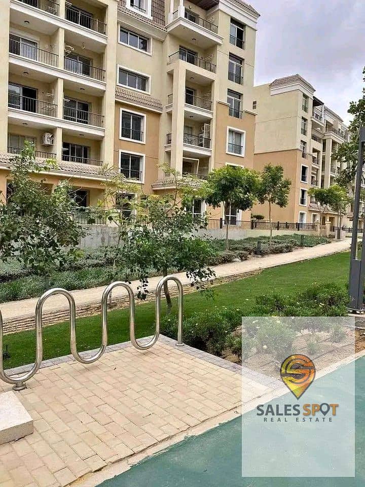  With a 42% discount, a 144 sqm apartment with a private garden for sale in Sarai Compound \\ next to Madinaty and in front of Shorouk City 4