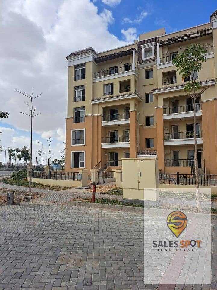  With a 42% discount, a 144 sqm apartment with a private garden for sale in Sarai Compound \\ next to Madinaty and in front of Shorouk City 14