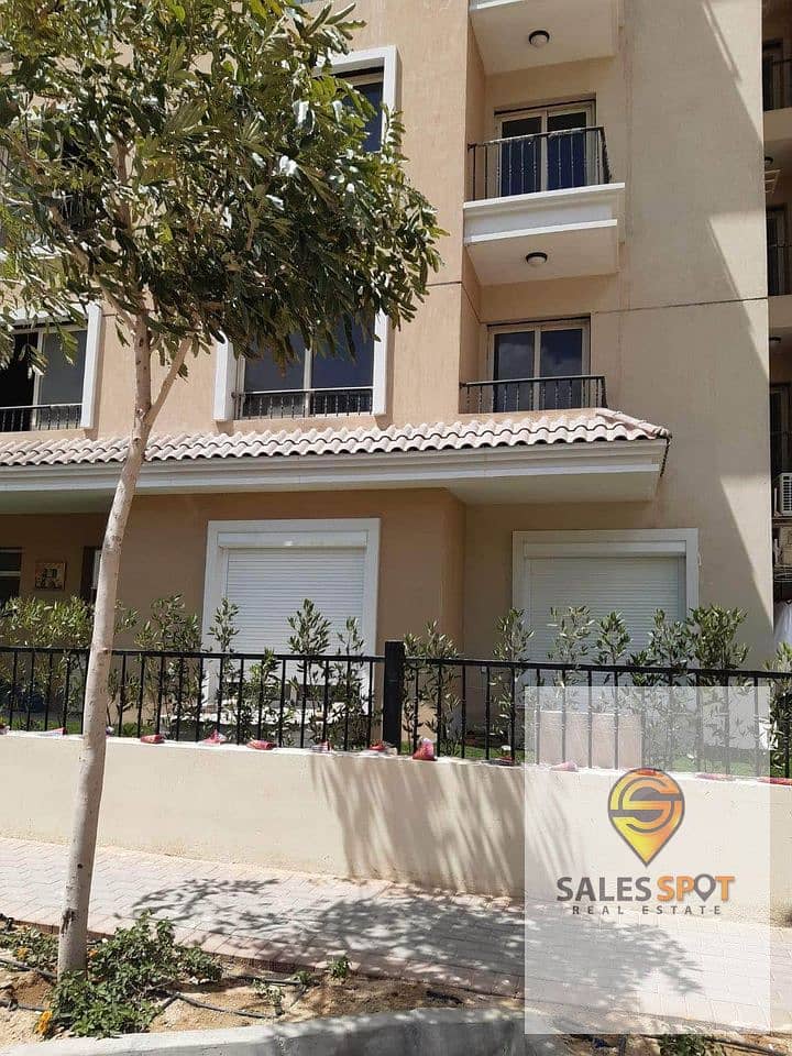  With a 42% discount, a 144 sqm apartment with a private garden for sale in Sarai Compound \\ next to Madinaty and in front of Shorouk City 16