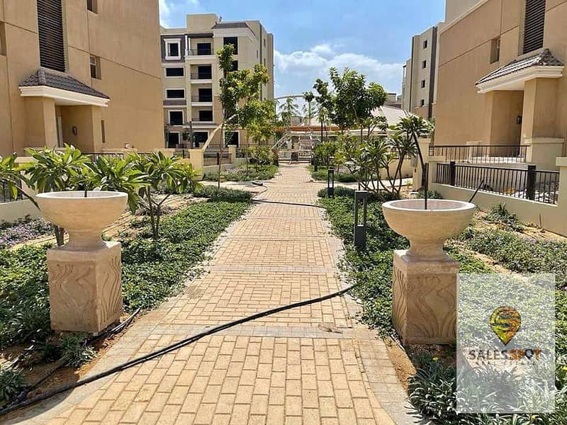  With a 42% discount, a 144 sqm apartment with a private garden for sale in Sarai Compound \\ next to Madinaty and in front of Shorouk City 17