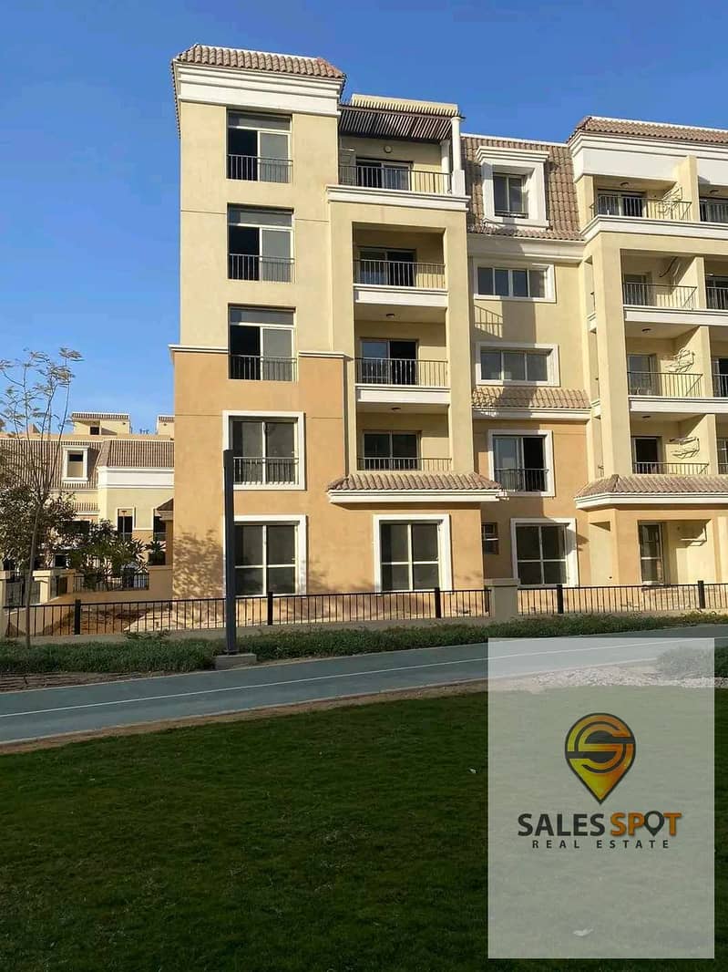 Apartment 121 m with 42% discount for sale in Sarai Compound next to Madinaty and in front of El Shorouk 3