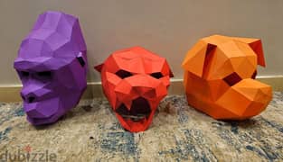 3 Polygonal Animal Head Masks 0