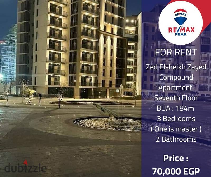 Zed Elsheikh Zayed  Ora Apartment For Rent  184m 3