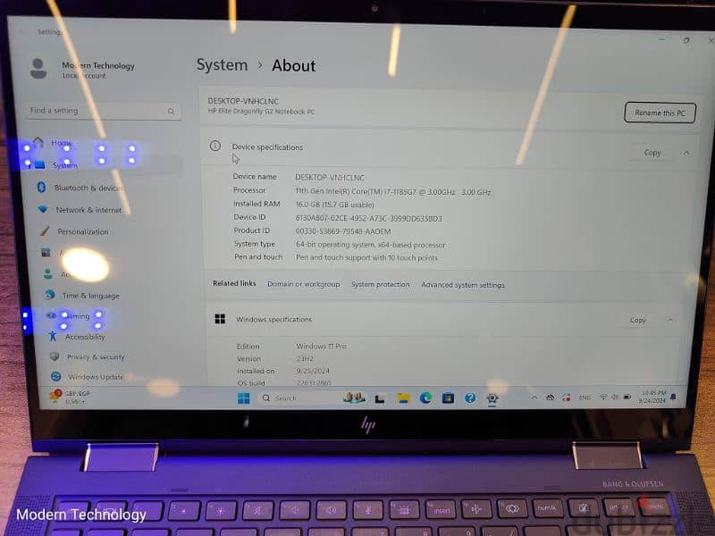 HP Elite Dragonfly G2 X360 الجيل الحادي عشر 10