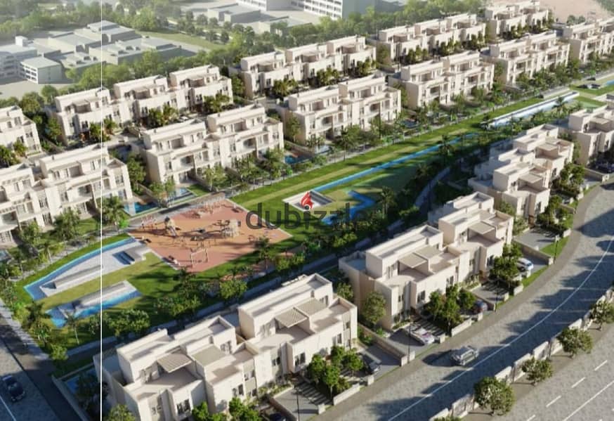 I live in a villa with a direct landscape view on Dahshur Street, prime location in Sheikh Zayed, next to DUNES 6