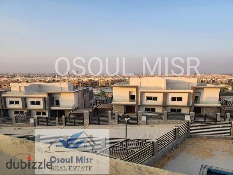 Twin house for sale in Al Khamael, semi-finished, with swimming pool 4