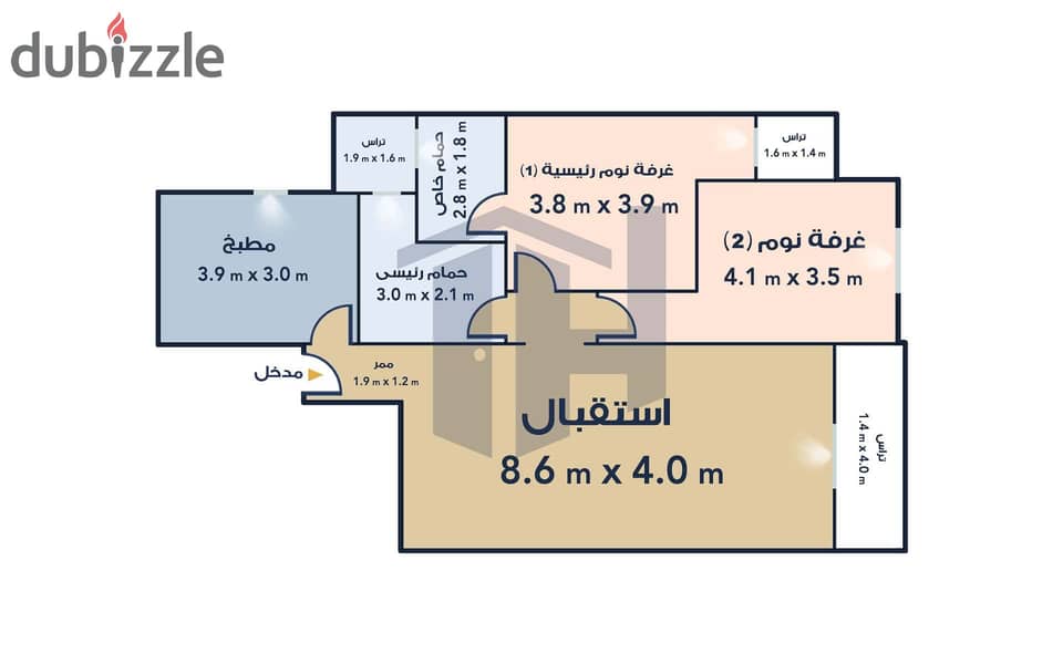 شقة لإعادة البيع 130م سموحة ( كمبوند جراند فيو ) 4