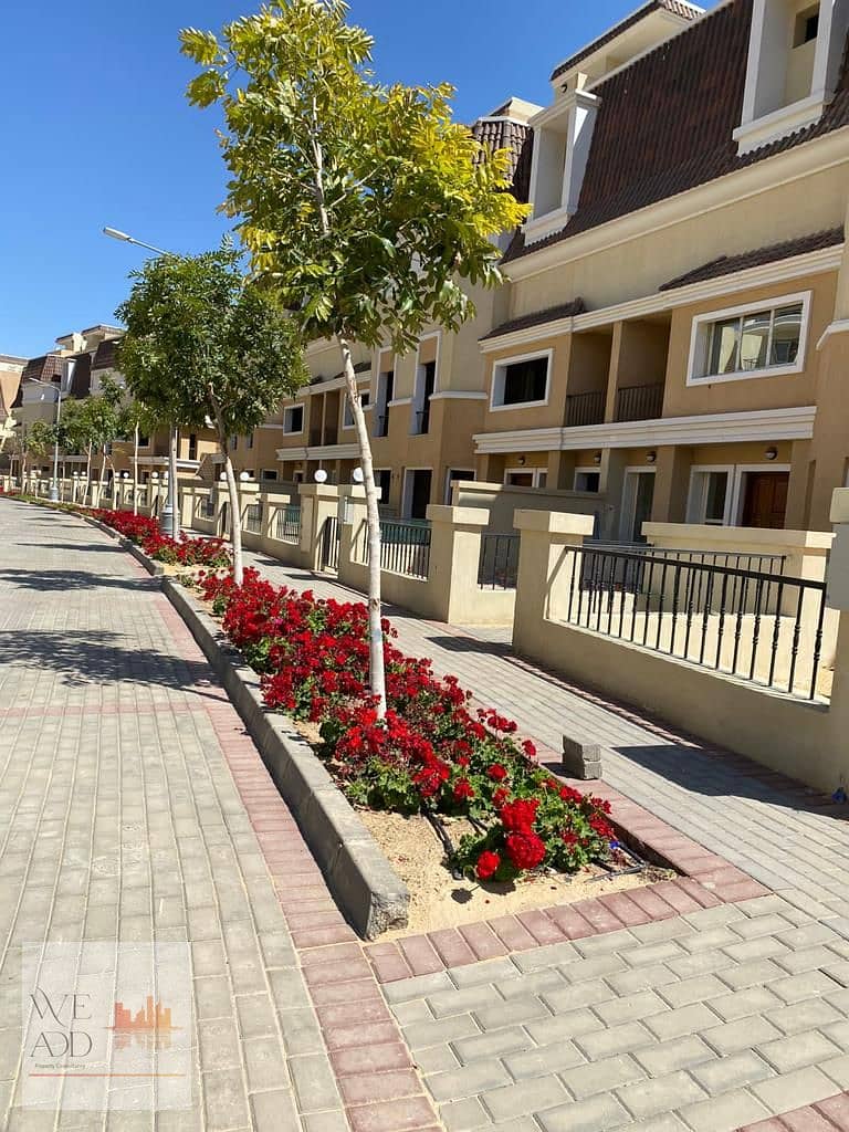 S villa resale area 212 m corner in Sheya phase in Sarai compound with a down payment of 2,900,000 and installments to be paid every 3 months 12