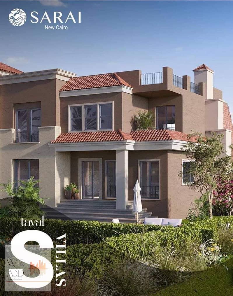 S villa resale area 212 m corner in Sheya phase in Sarai compound with a down payment of 2,900,000 and installments to be paid every 3 months 20