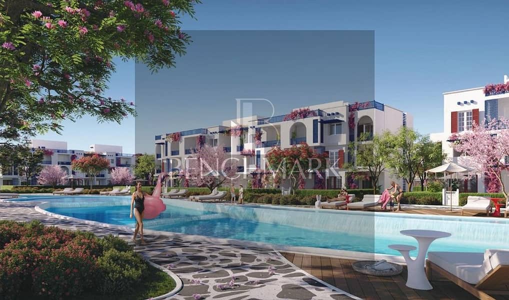 Chalet 90m for sale in installments over the longest payment period in Aroma Village Ain Sokhna the distinctive Redville phase with 30% cash discount 15