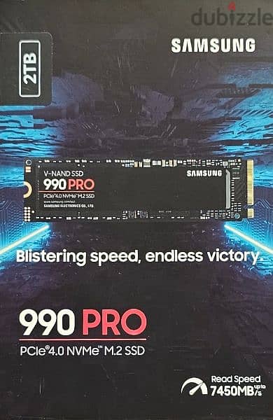 Samsung SSD 990 PRO, 2TB, PCIe 4.0 NVMe M. 2 SSD 1