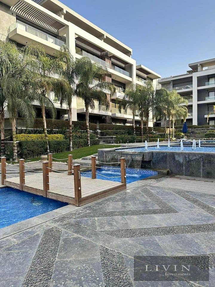 In the heart of Golden Square, a two-room apartment with immediate receipt, finished, ultra modern, open view on the landscape, in Elpatio 7 Compound 0