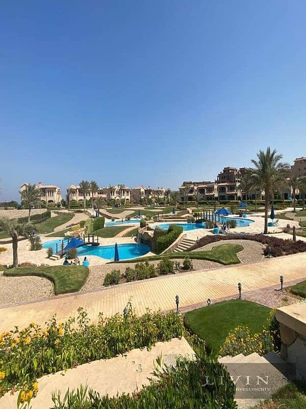 huge discount on cash, a chalet for sale 3BR + garden immediate receipt, fully finished, in La Vista Gardens, Ain Sokhna, sea view, in installments. 9