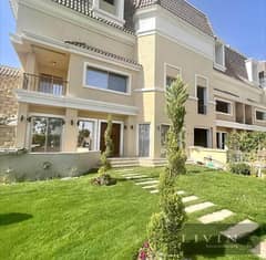 Villa for sale, 212 meters, next to Madinaty, in Sarai Compound, at the entrance to Mostakbal City, corner with a large garden, in installments