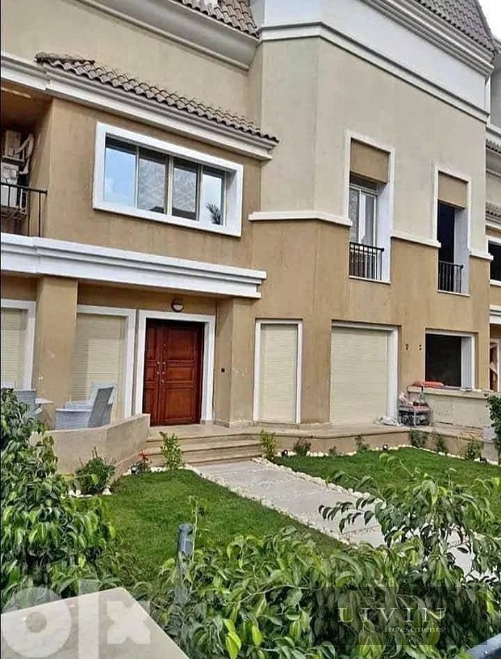 Villa model S for sale 212 m at half the official price 8,500,000 corner view landscape in installments until 2032 classic design sarai compound 3