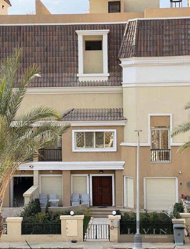 S Villa in Sarai Compound, a complete compound with services, area 239 m long, in the heart of New Cairo, next to Madinaty, 5