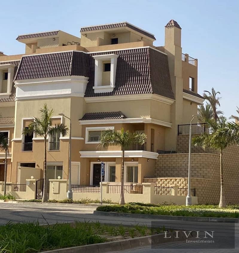 Stand alone villa with a large area of ​​240 m for sale, double view landscape, at the best price in Sarai Compound in the heart of New Cairo 6