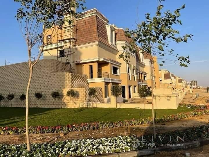 Stand alone villa with a large area of ​​240 m for sale, double view landscape, at the best price in Sarai Compound in the heart of New Cairo 7