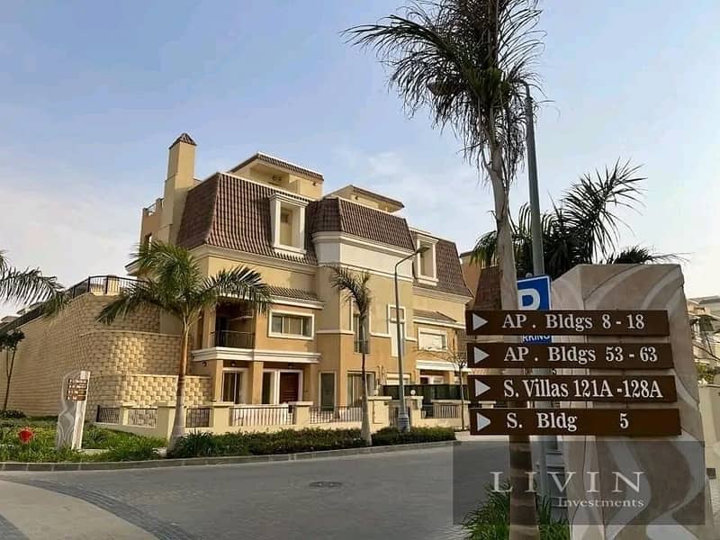 Stand alone villa with a large area of ​​240 m for sale, double view landscape, at the best price in Sarai Compound in the heart of New Cairo 9