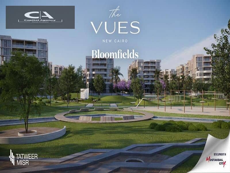 Installments over 10 years and 0% down payment on Cityscape with Tatweer Misr. Get your fully finished unit with a distinctive view in Bloomfields 17