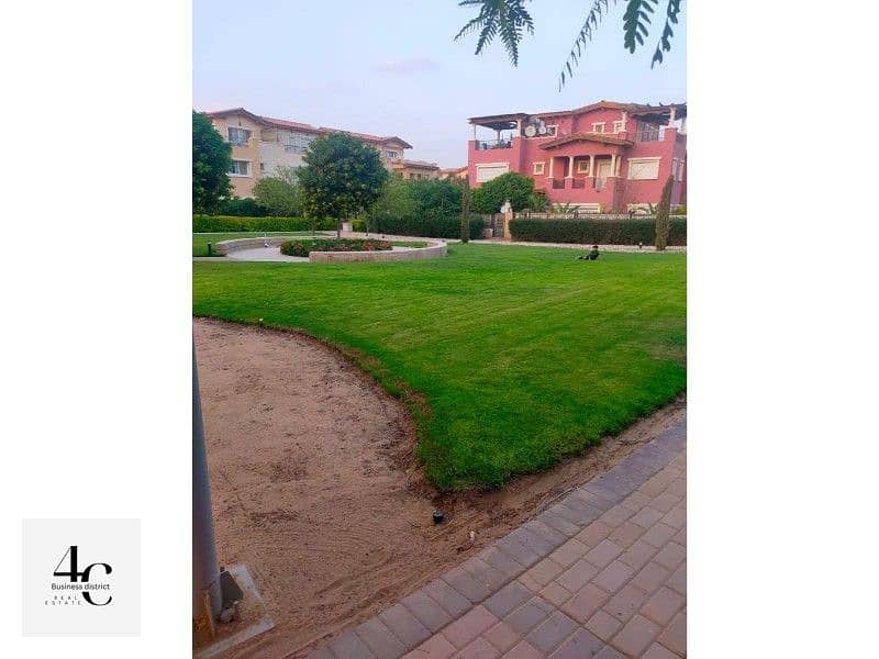 Town house 215m Direct on land scape with down payment and  installments  in compound  hyde park 6