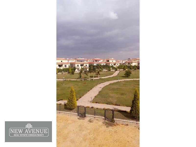 Twin house overlooking the compound garden for sale in the heart of Shorok City,Infront of Shorok Heliopolis club 13