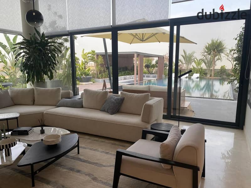 شقه متشطبه بجاردن على لاجون في سوان ليك  بجوار نيو جيزه قرب أركان بلازا          /       Apartment+Garden lagoon view in Swan Lake near Arkan Plaza 1