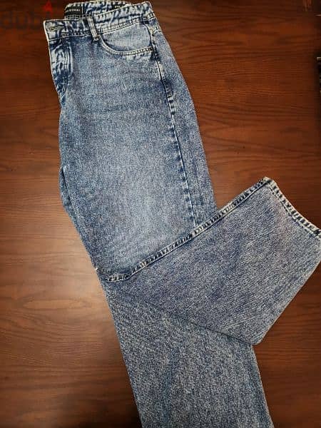 blue denim loose fit jeans 0